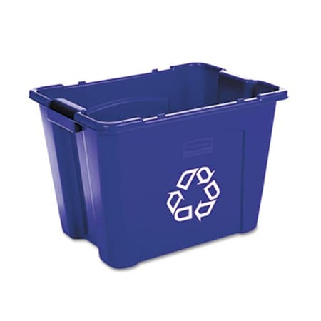 Rcp Rcp 571473BE Stacking Recycle Bin  Rectangular  Polyethylene  14 gal  Blue 571473BE